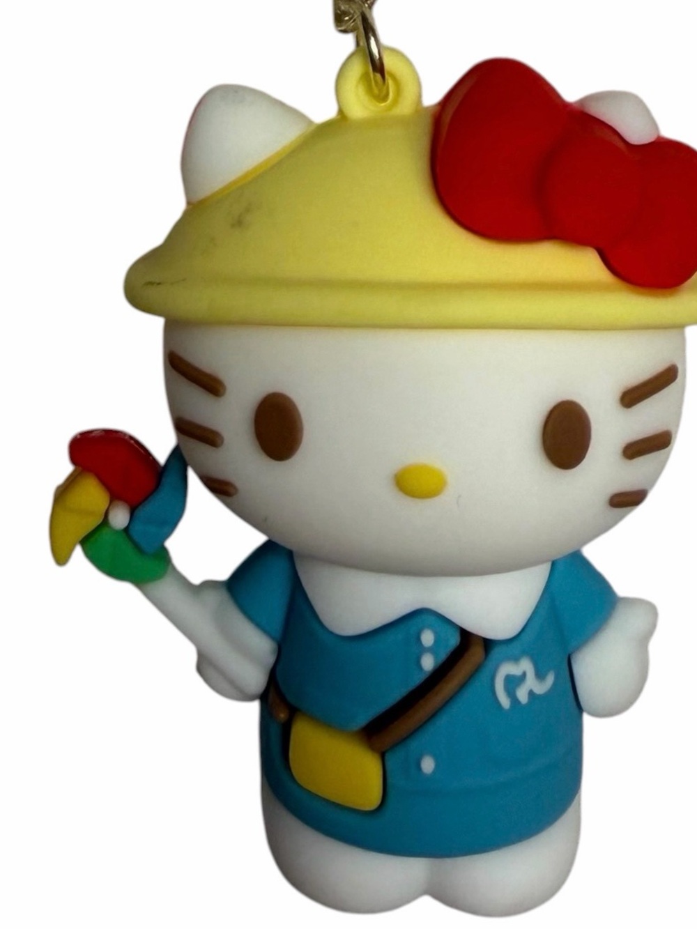 Hello Kitty Blue Outfit with pinwheel. Keychain/ wristlet.